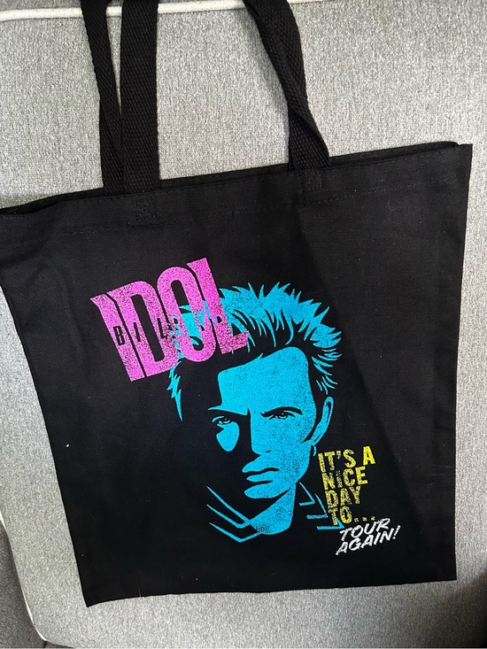 Other - Billy Idol Tote Bag tour 2025 Black Graphic with Blue & Pink Pop Art Design
